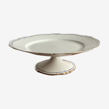 Plat sur piedouche porcelaine E. BOURGEOIS