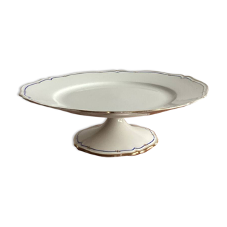 Dish on porcelain pedestal E. BOURGEOIS