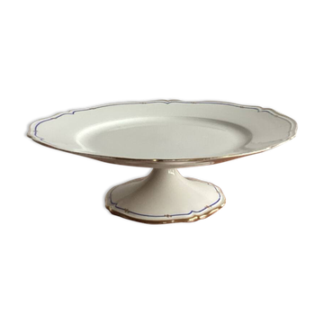 Plat sur piedouche porcelaine E. BOURGEOIS