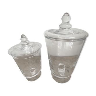 Lot two glass candy boxes