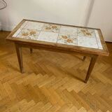 Table carrelage et chêne vintage