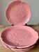 4 vintage rose shaped barbotine plates