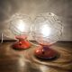 2 space age orange table lamps, 1960s, West Germany