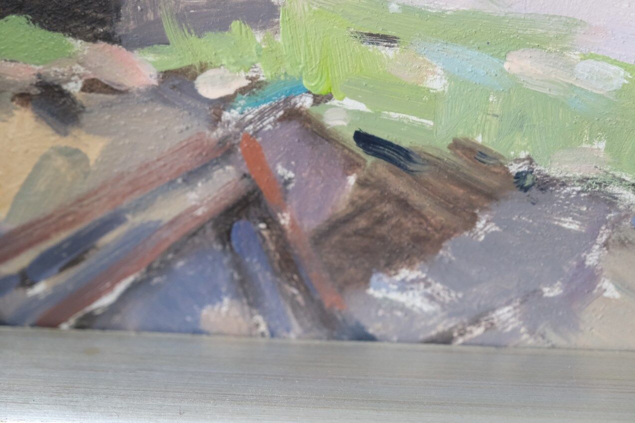 Eskil Skans, Composition suédoise, 1960, huile sur panneau, encadré