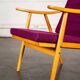 Boomerang armchair in mauve fabric