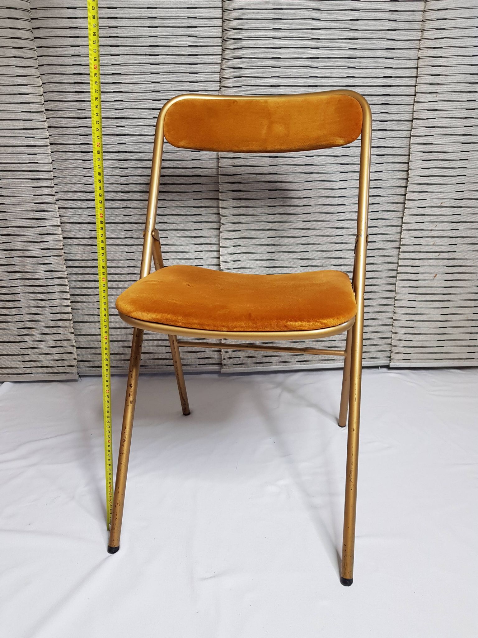 Set of 6 Souvignet conference chairs, vintage, in saffron velvet