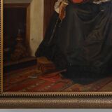 19th-Century French Baroque Interior Scene Painting