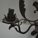 Pair of grey patinated iron wall lamps