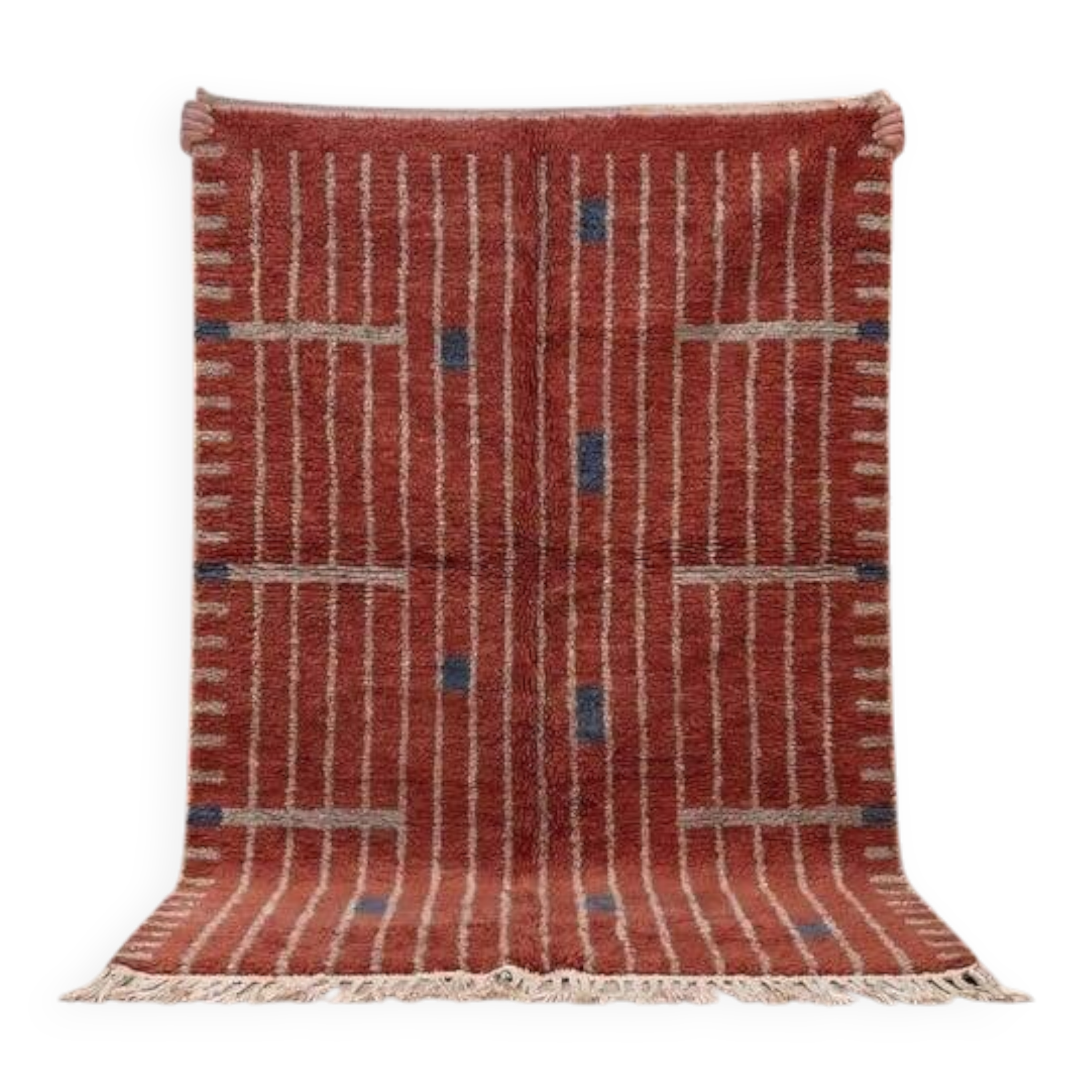 Handmade traditional artisanal Moroccan Atlas rug, size 140/260 cm.