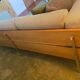 Habitat striped wood and metal sofa