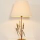 Brass table lamp adorned with wheat ears, 1970s, Italy.