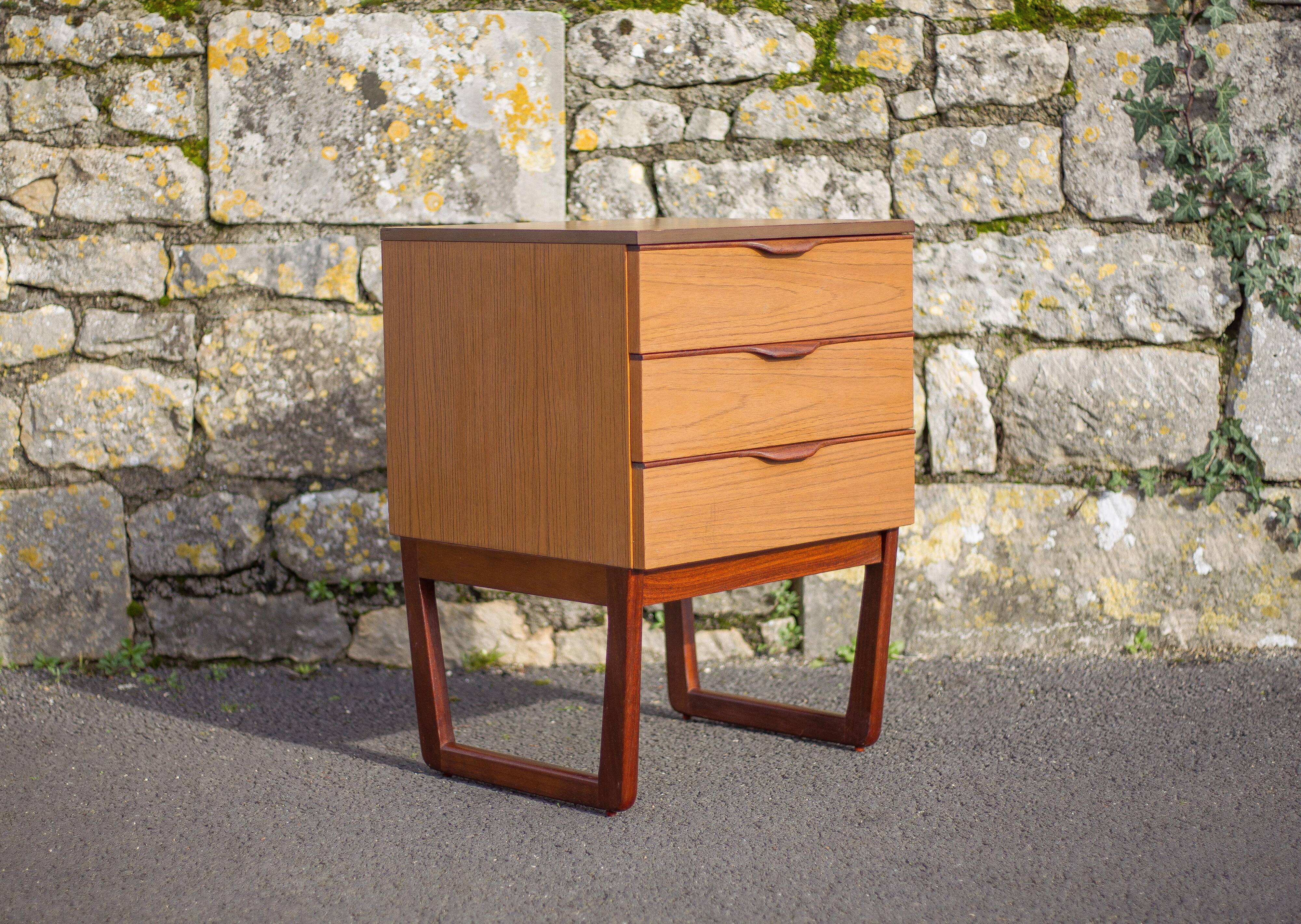 EUROPA vintage drawer unit, bedside table, end table, small chest of drawers