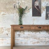 Console service in solid oak, circa 1900.