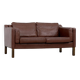 Vintage Mid-Century Scandinavian Modern Brown Leather Sofa, 1970s