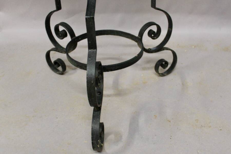 Wrought iron planter on stand