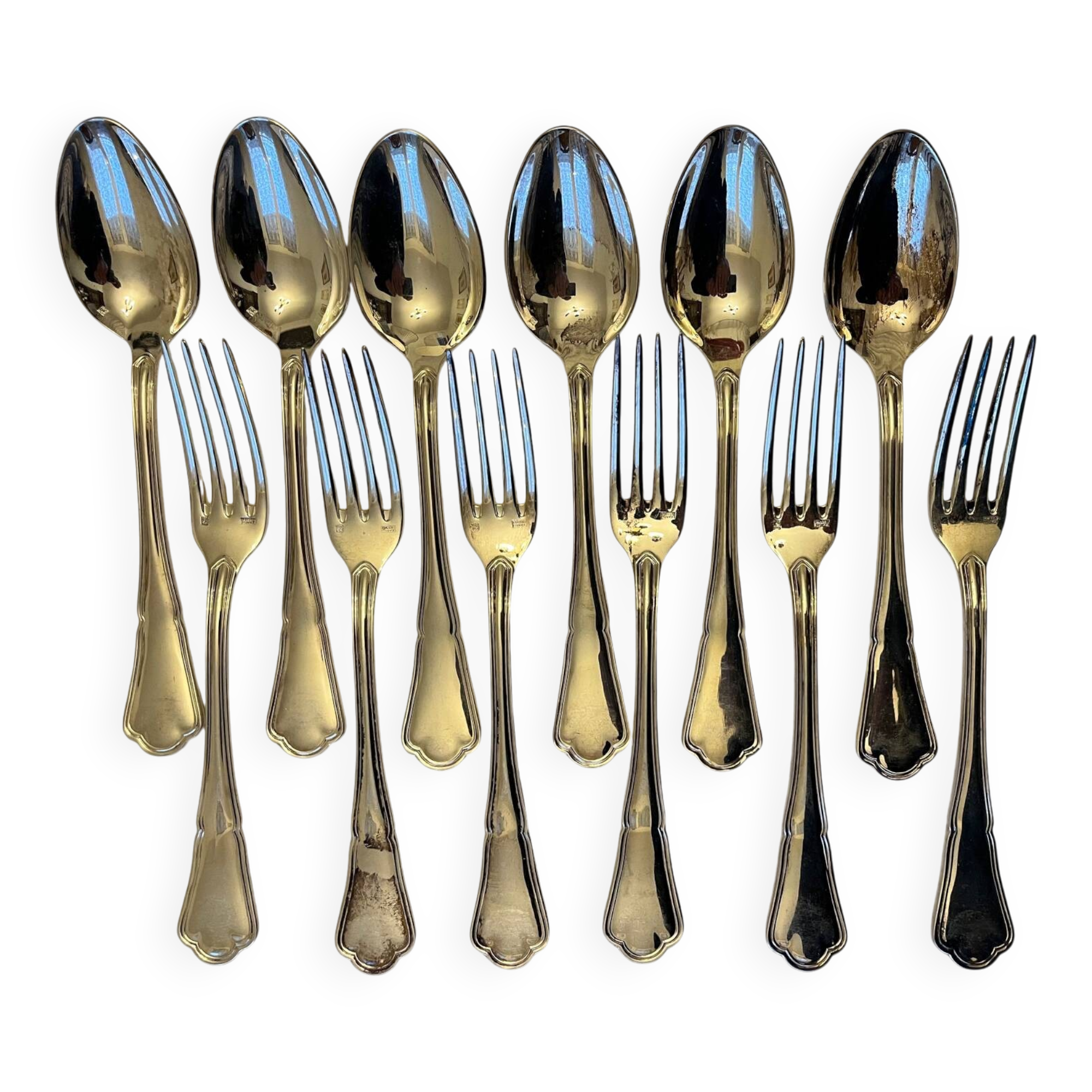 12 silver-plated cutlery sets by Ercuis