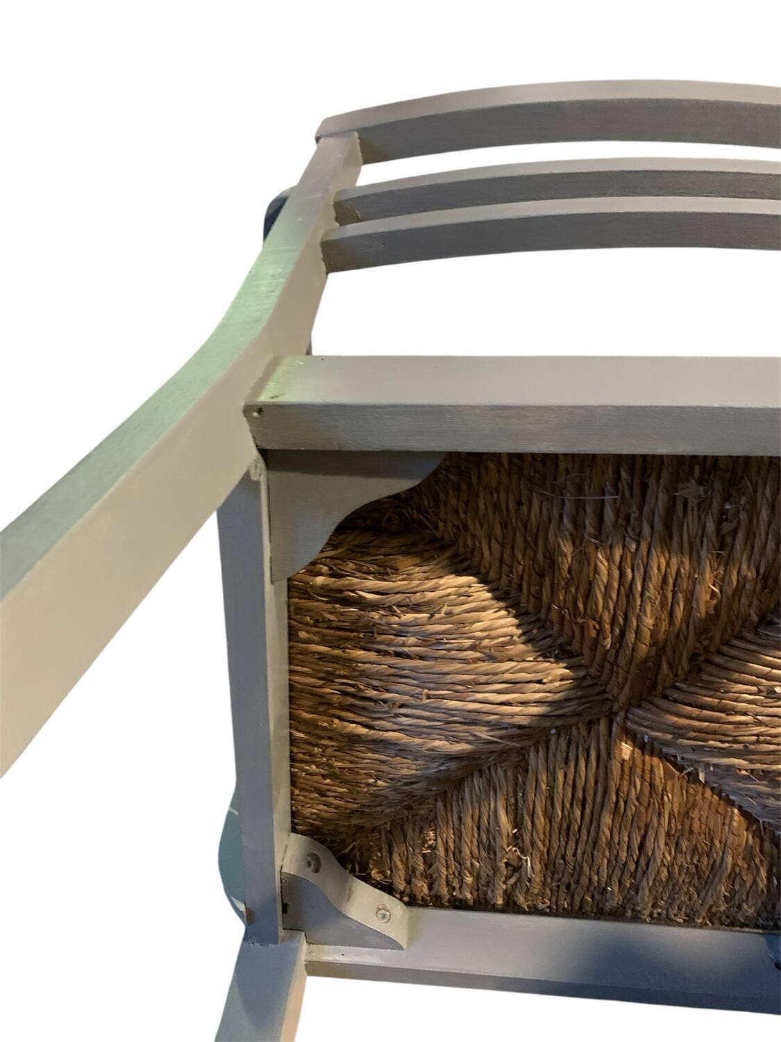 Wooden straw armchair