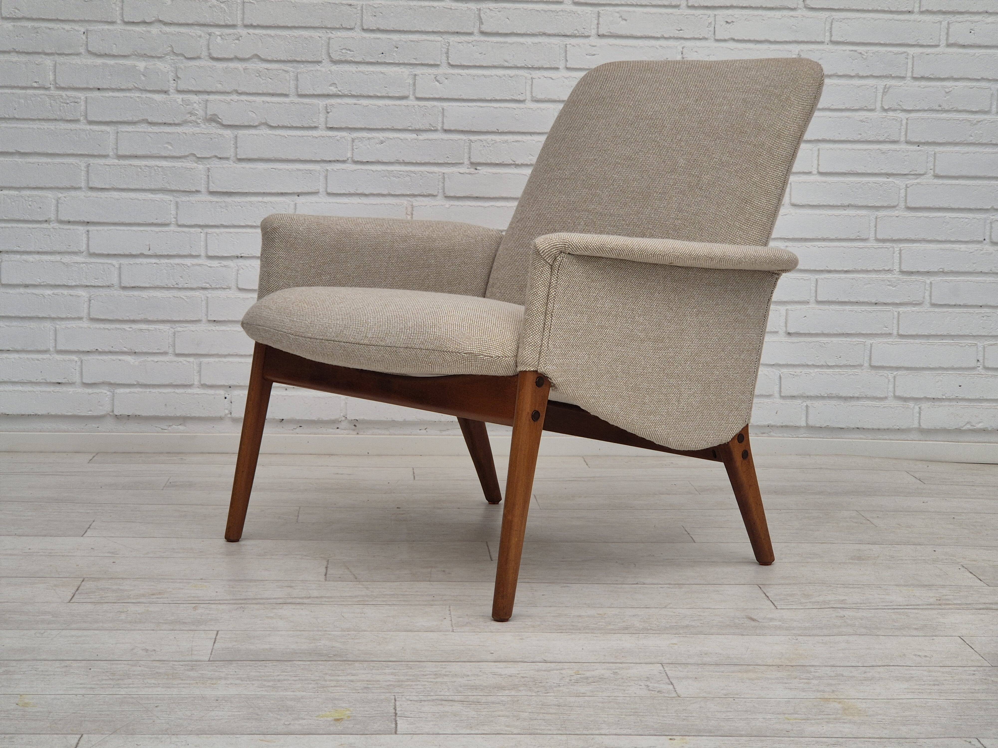 1960s, Danish design by Alf Svensson for Fritz Hansen, reupholstered easy chair model 4331.