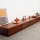 Low mahogany furniture, Danish design, 1970s, made in Denmark.
