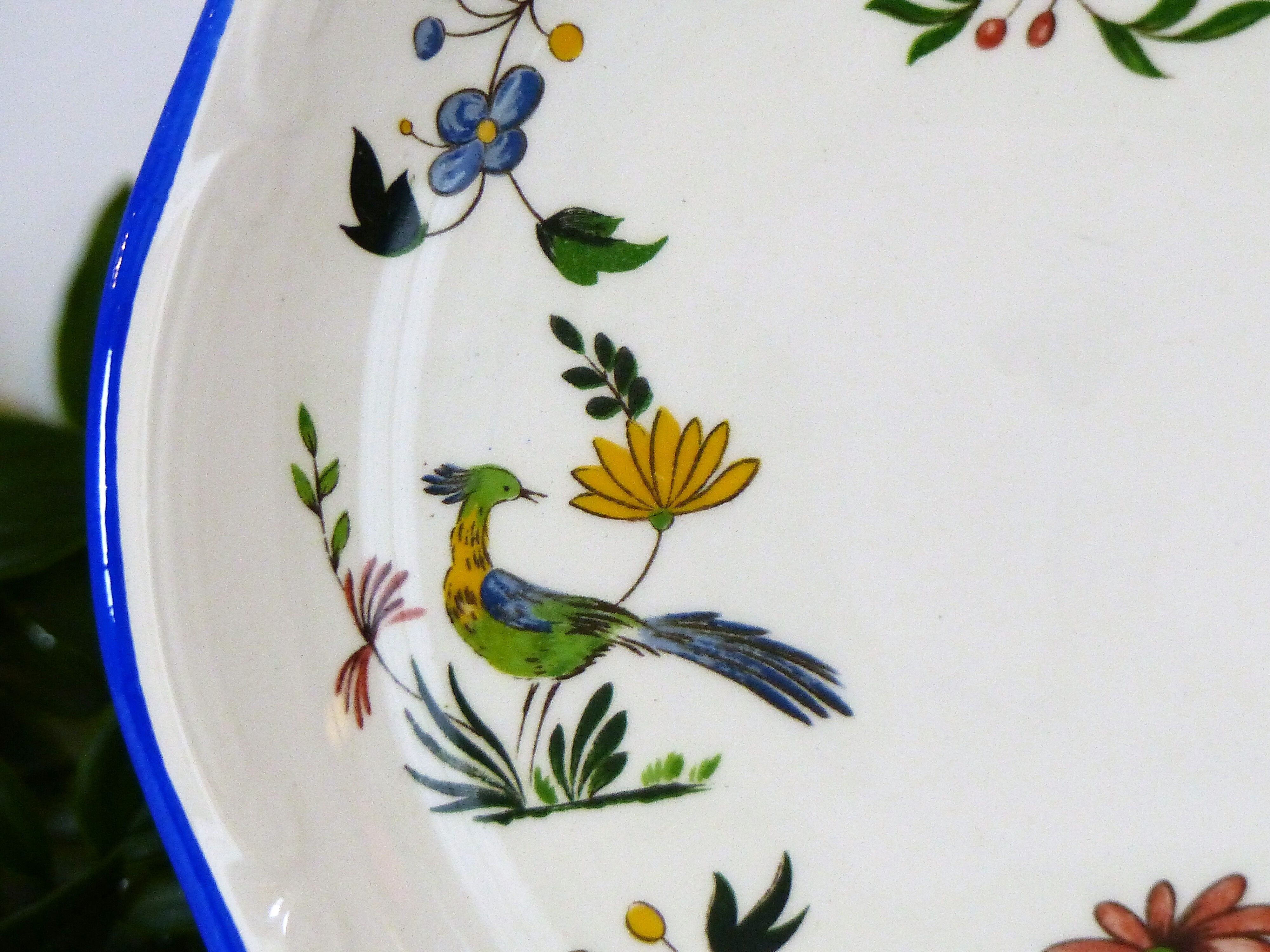 6 dessert plates birds of paradise Gien