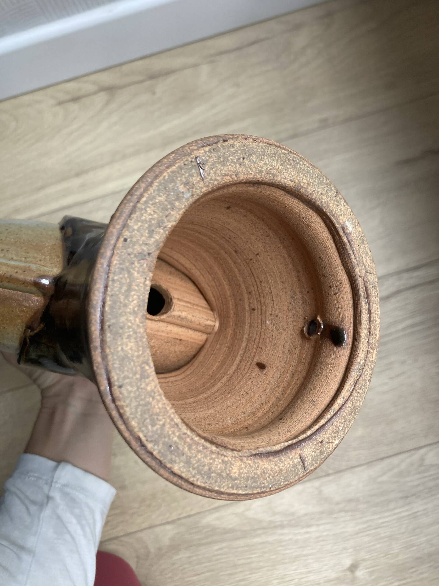 Lamp base or decorative object in stoneware
