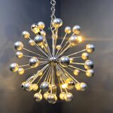 Vintage chrome sputnik chandelier, 1960s