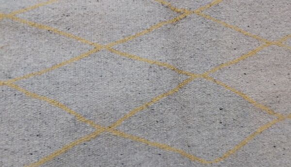 Tapis traditionnel fait main gris et marron 200x150cm