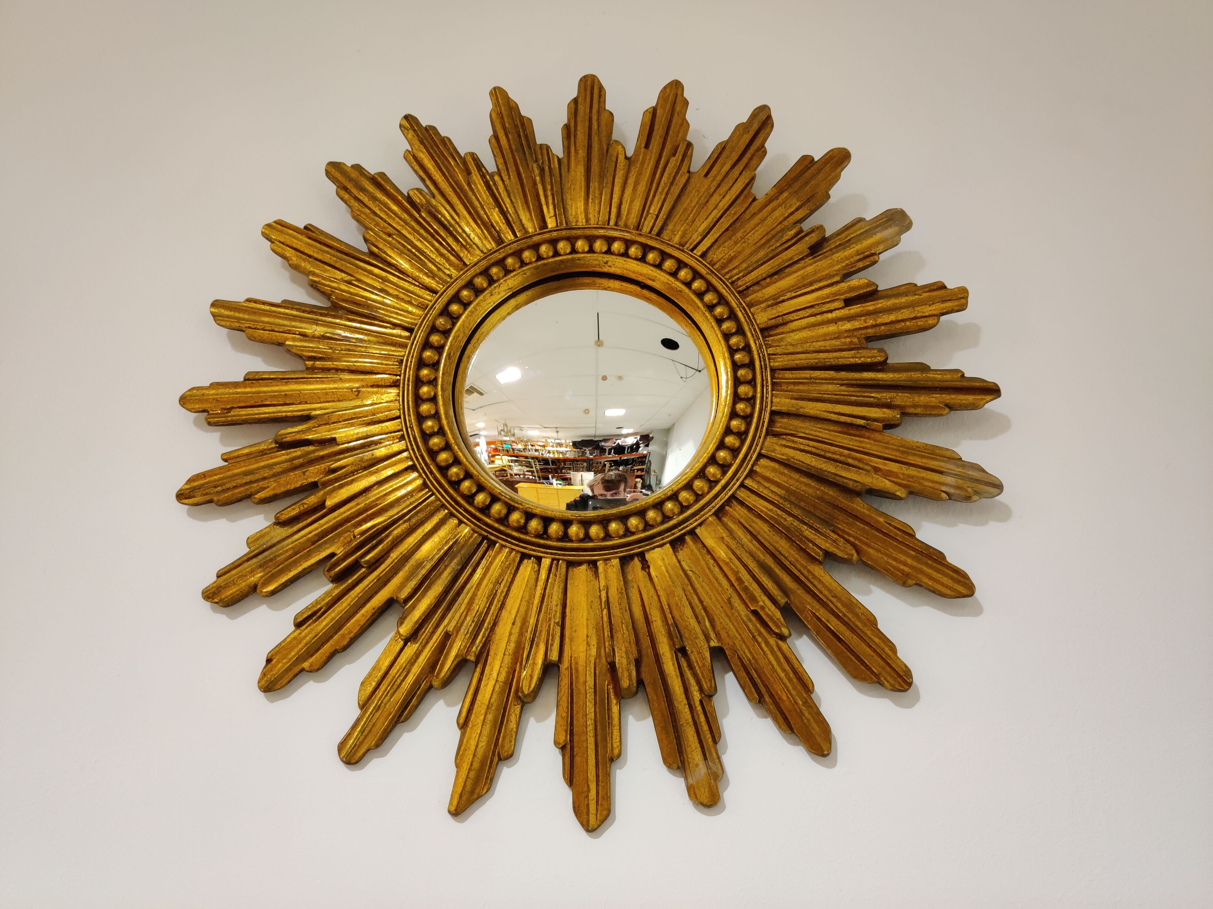 Mid century golden sunburst mirror, 1960s