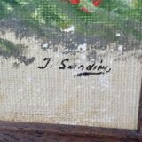 Oil painting on canvas terrace Signed May 1962