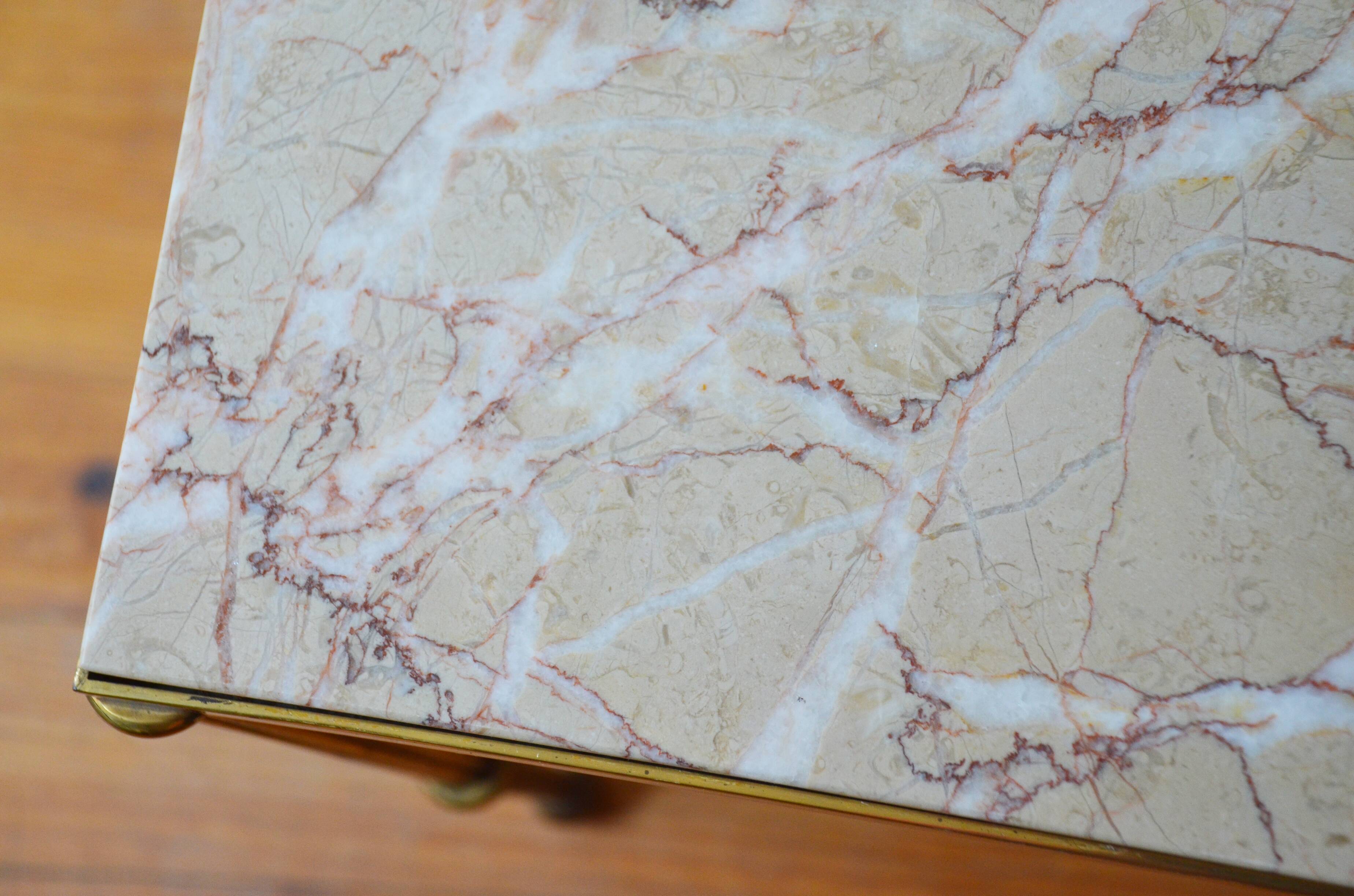 Marble and brass coffee table 60s