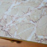 Marble and brass coffee table 60s