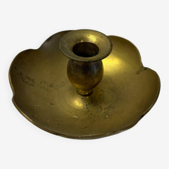 Brass flower candle holder