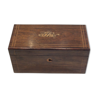 Napoleon III marquetry tea box with 2 compartments