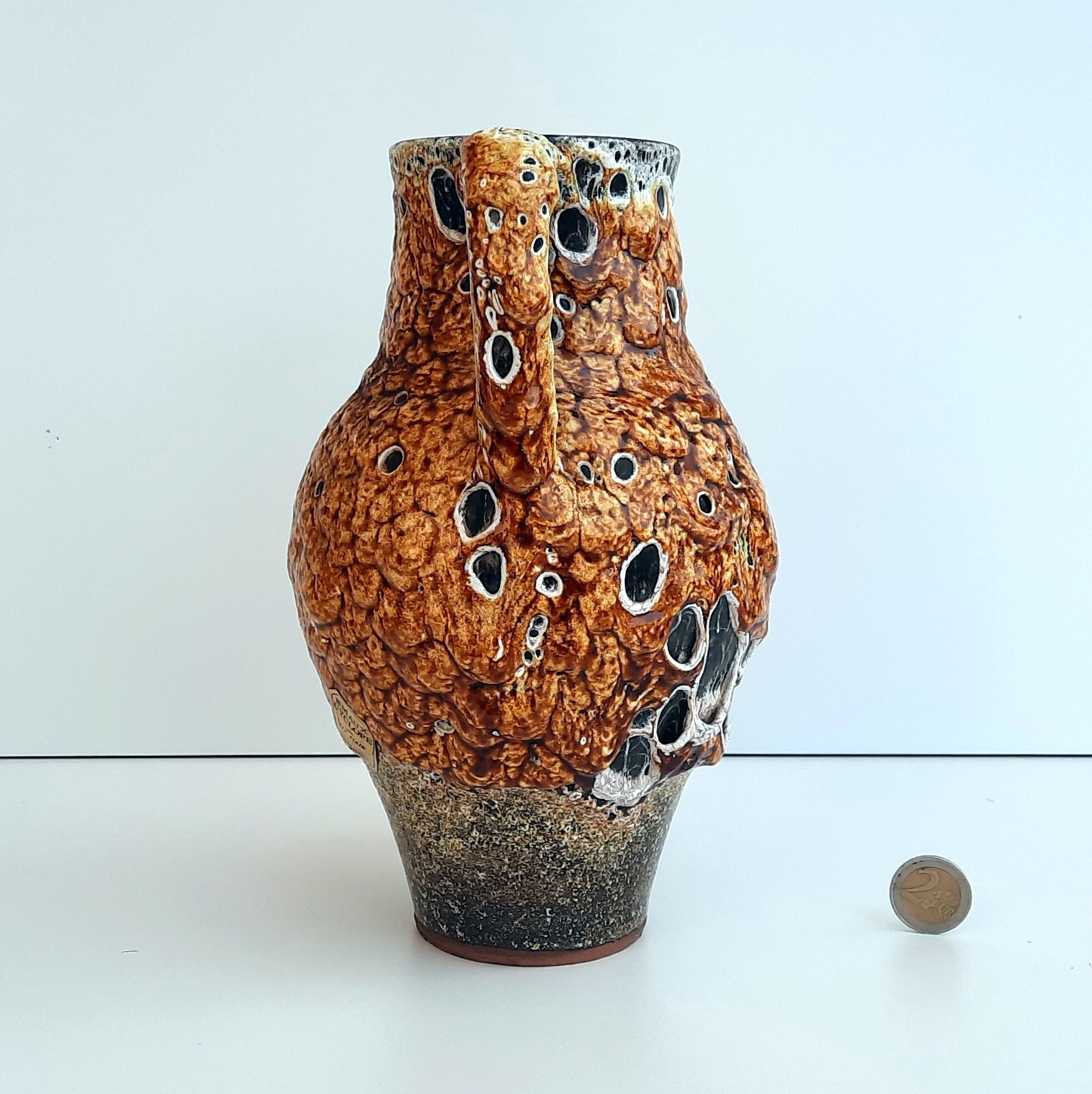 Ceramic vase enamels of the cyclops glaciers Annecy fat lava 1960