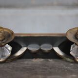 Art Deco wall sconce, brass and Sèvres crystal, light fixture.