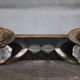 Art Deco wall sconce, brass and Sèvres crystal, light fixture.