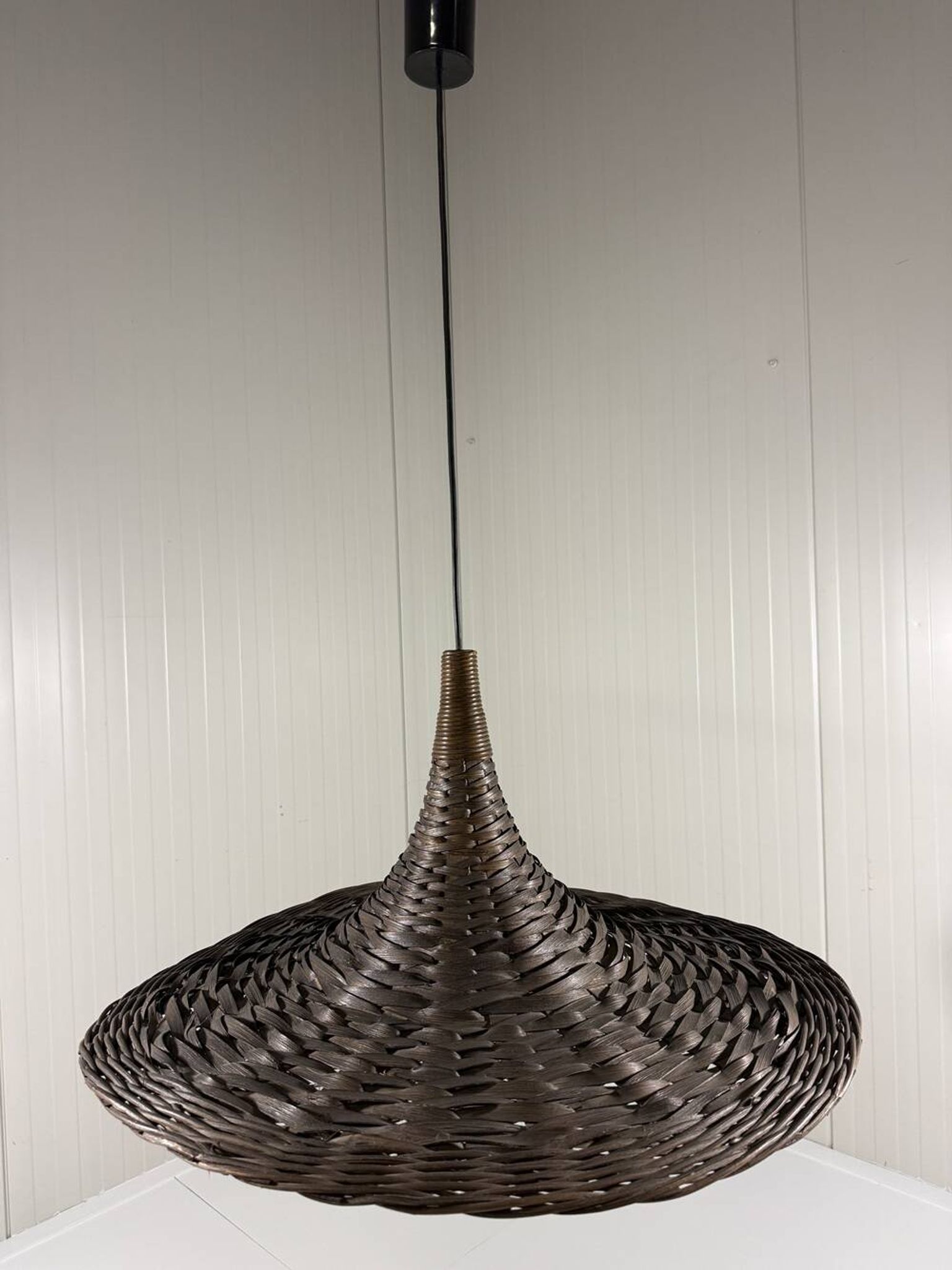 XXL rattan wicker hanging lamp 1960’s