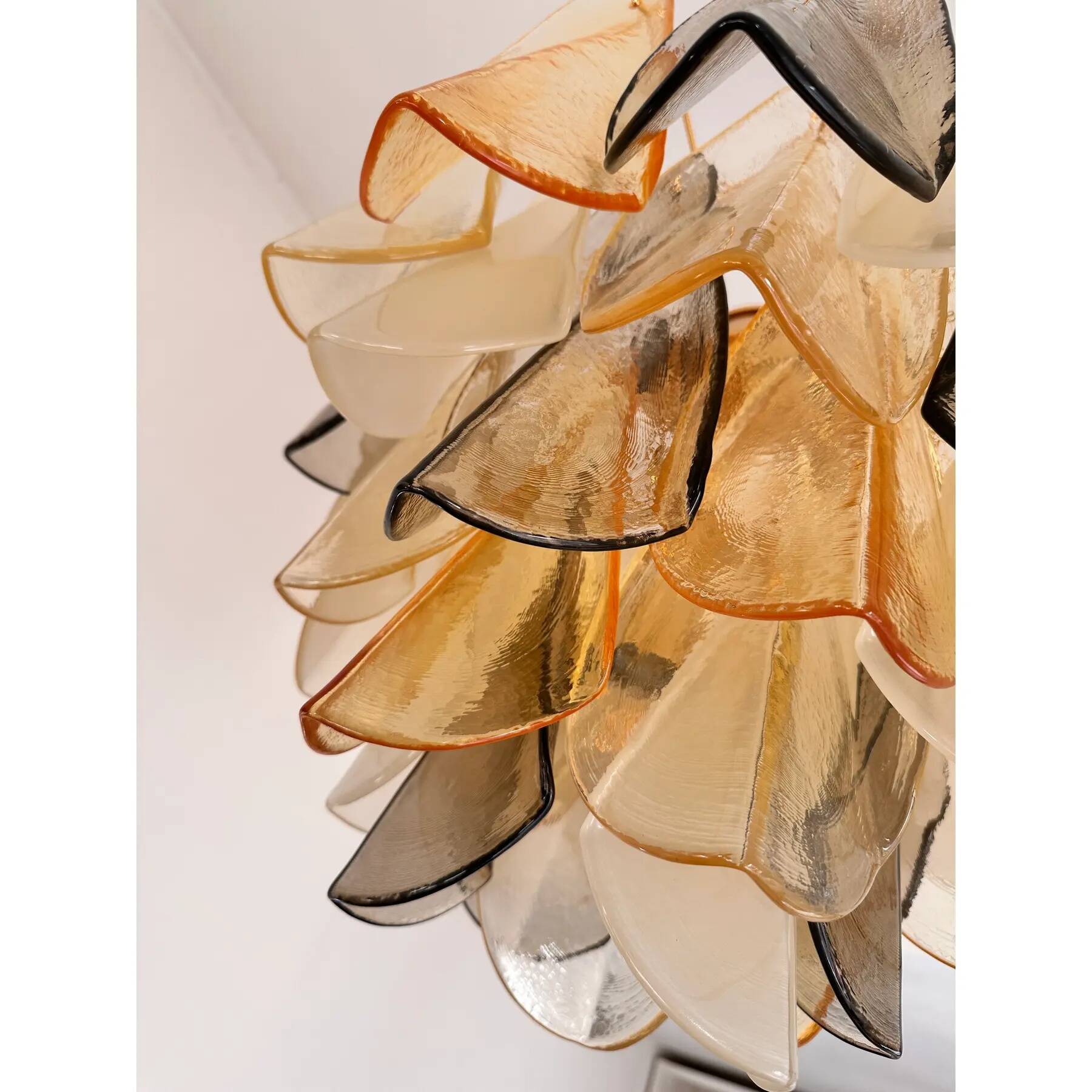 Contemporary Modern Multicolour Amber "Rondini" Murano Chandelier by Simoeng