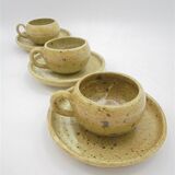 Set of 3 coffee cups in sandstone