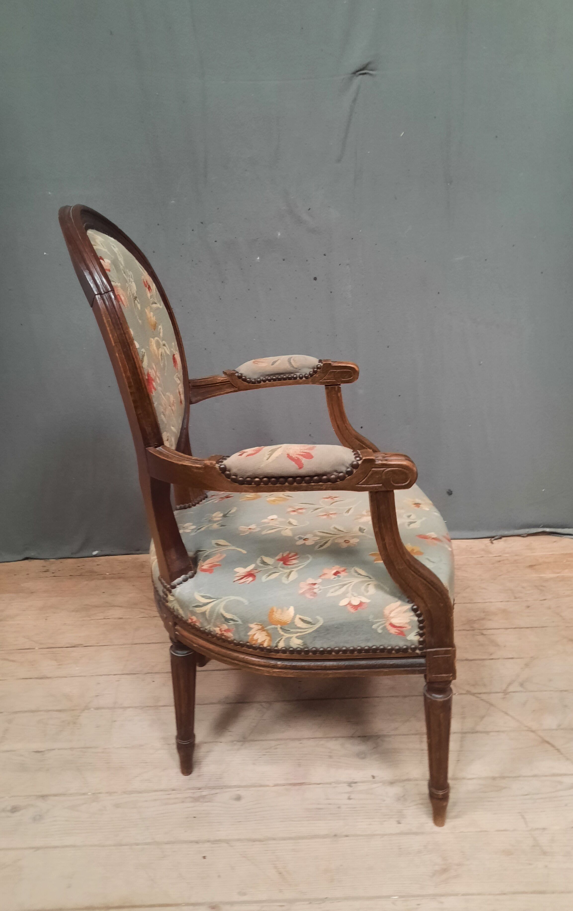 Louis XVI style medallion armchair