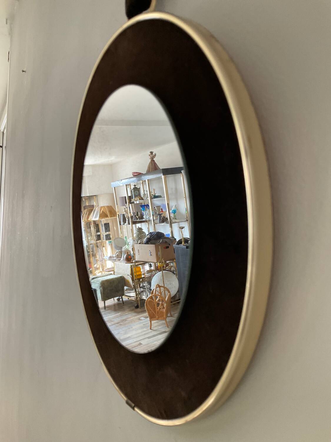 Miroir médaillon des années 60