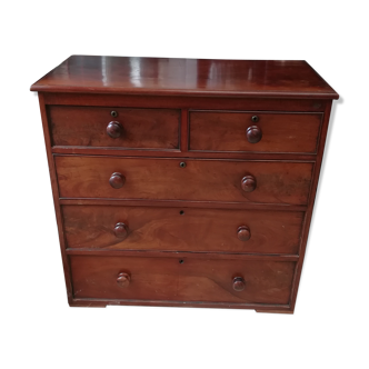 Commode anglaise placage acajou doré