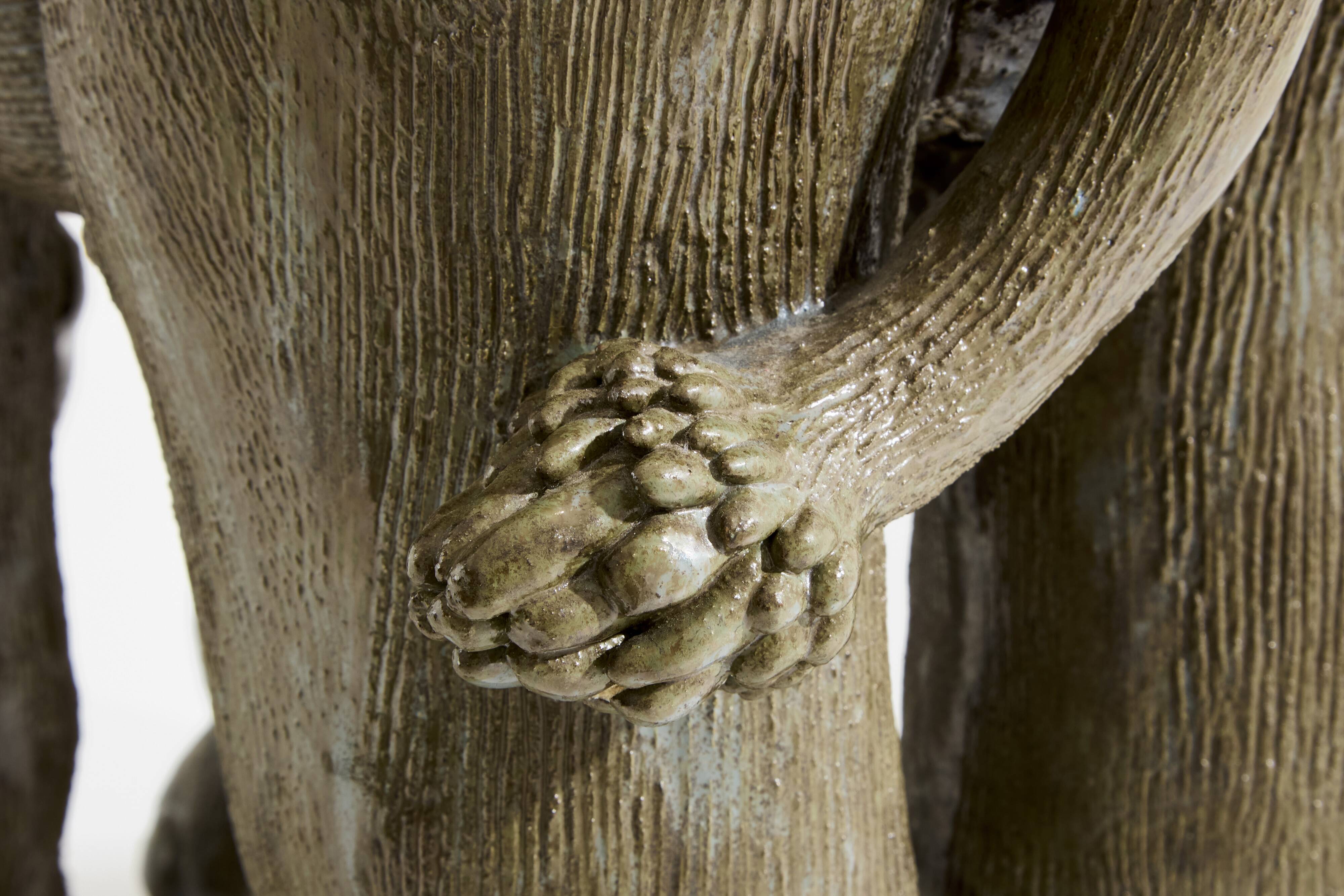 Valérie Courtet elephant sculptures in glazed sandstone circa 2010