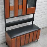 Vintage coat rack with bench and mirror 1960