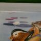 Hermès ashtray signed Rybal in fine Limoges porcelain decorated with mandarin ducks