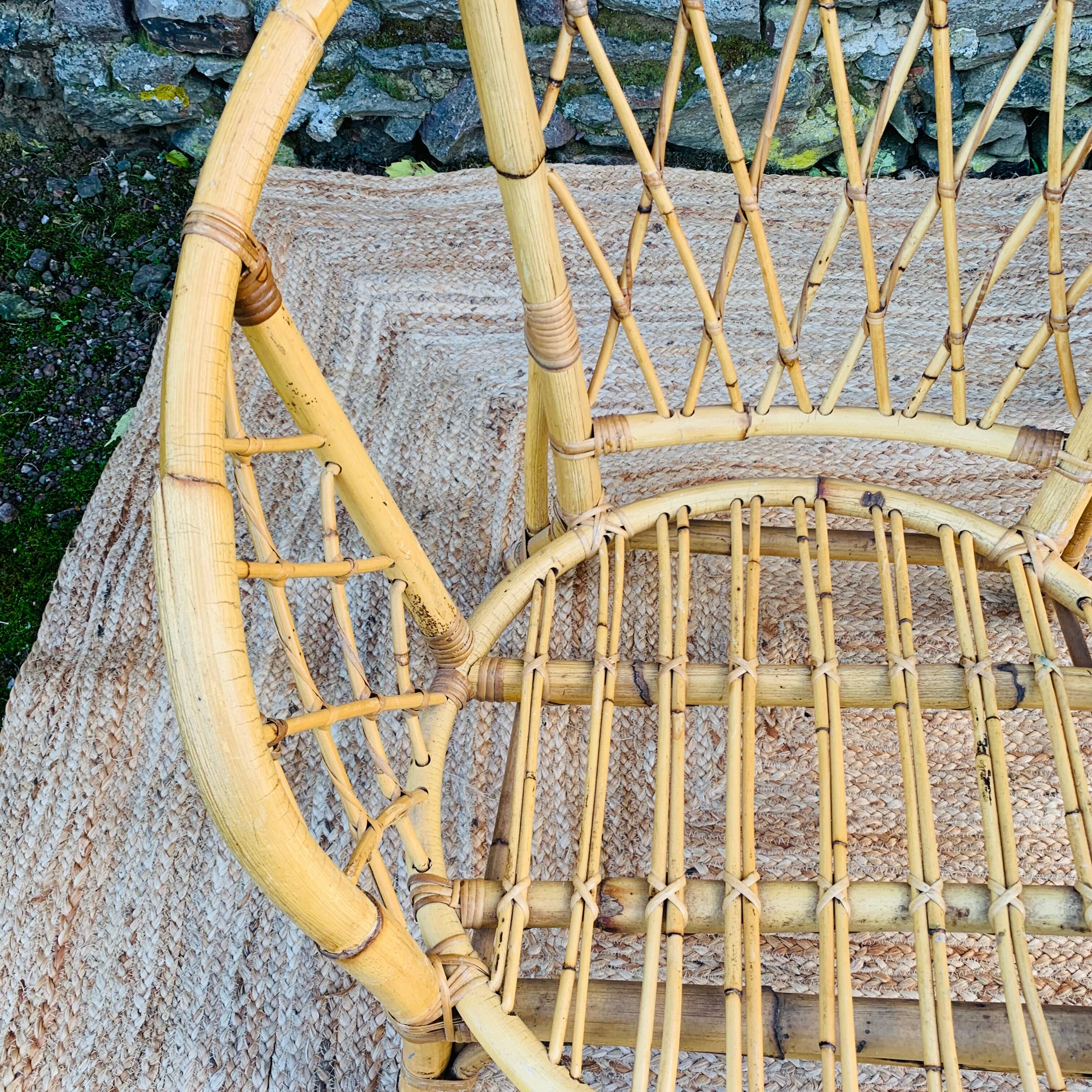 Pair of adult rattan armchairs
