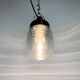 Industrial Bakelite Pendant Light with Ribbed Glass, 1970s