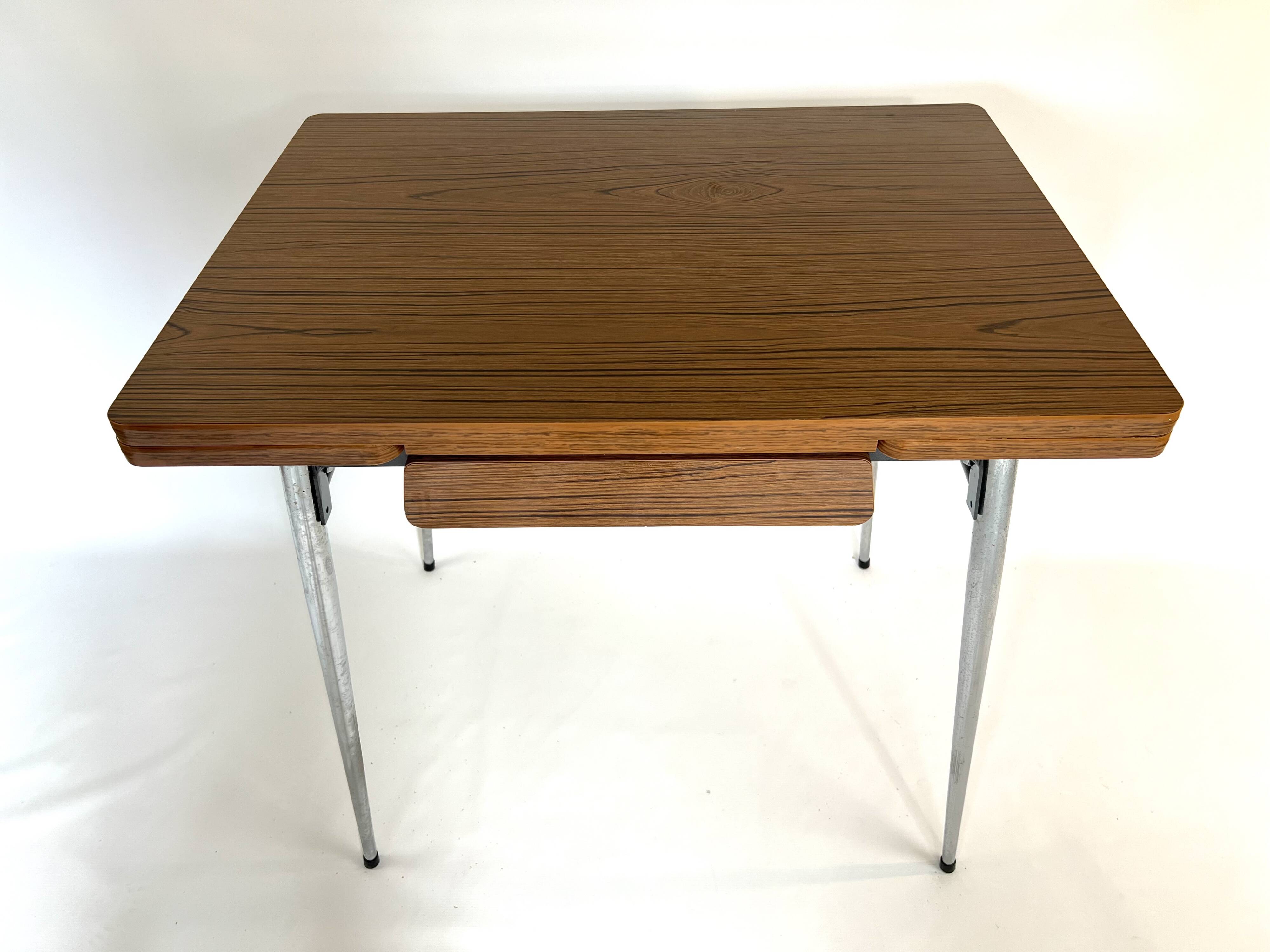 Formica table with extension and 2 chairs