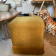 Pair of vintage fringed velvet poufs