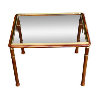 Table basse en orme doré style art déco scandinave 1960